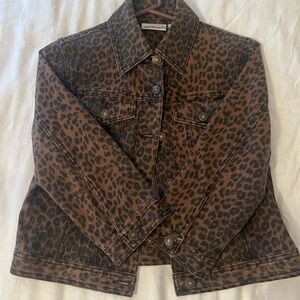 Jeanology Leopard Print Denim Jacket